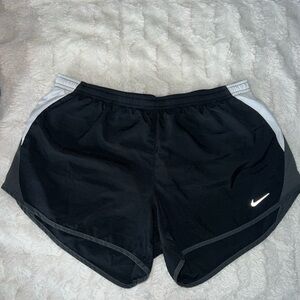 Nike Women's Black and White Athletic Shorts